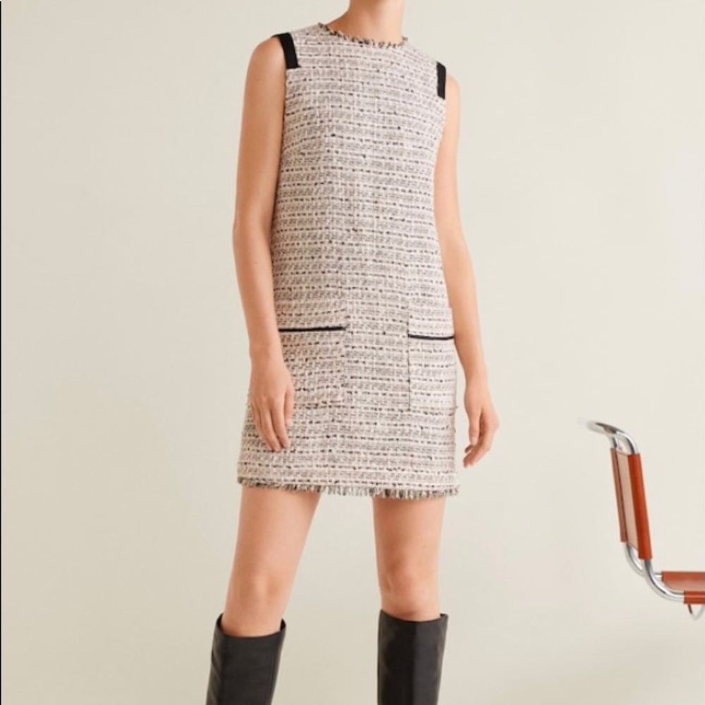 Mango Tweed Shift Dress
